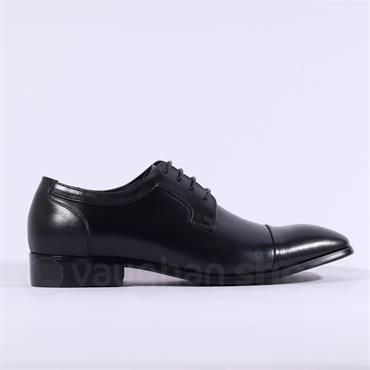 Tommy Bowe Toe Cap Dress Shoe - Black Leather